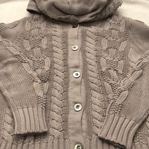 Kinross Cashmere cable-style cardigan hoodie